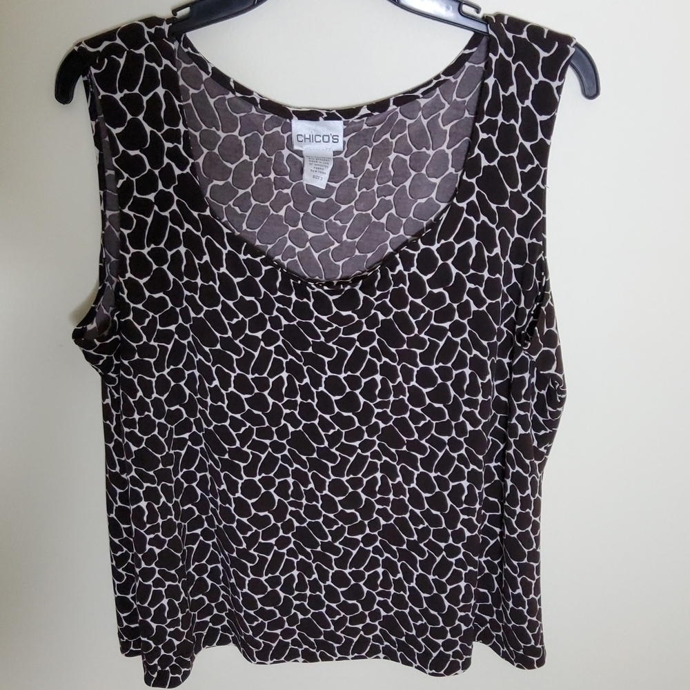 Chico's Animal Print Polyester Spandex Top